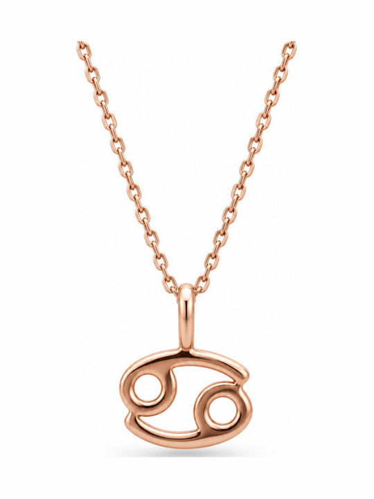 Atofio Kosmima Necklace Zodiac Sign Cancer In 9 K Rose Gold