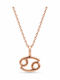 Atofio Kosmima Necklace Zodiac Sign Cancer In 9 K Rose Gold