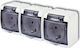 KOS Triple Power Socket Waterproof with Lid and Switch White 3 Pieces