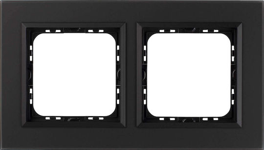 Ospel Wechselrahmen Für Schalter 2 Positionen Vertikale Platzierung In Schwarz Farbe R-2RGC/79/33