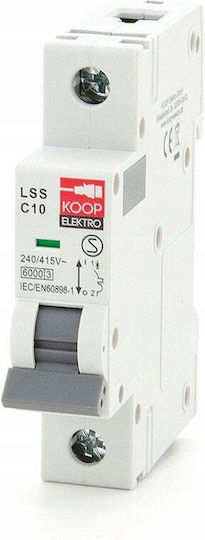 KOOP Elektro Automatic Circuit Breaker 10A Single Pole AC 1-00015-15499