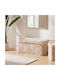 Collapsible Bed Bench Stool With Storage Space Upholstered With Fabric A-s Duvia Beige 76x38x38cm