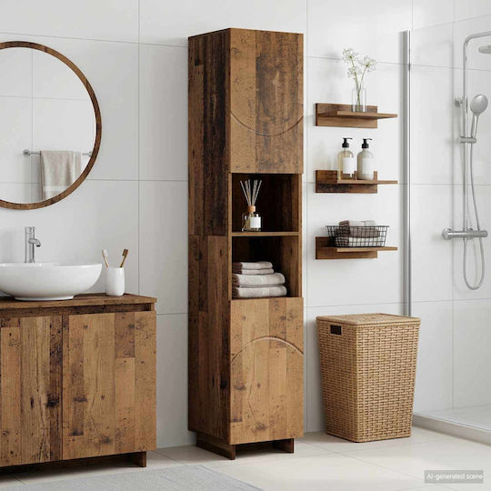 vidaXL vidaXL Bathroom Floor Column Cabinet 36.5x38x180cm Brown