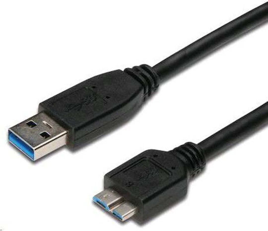 PremiumCord USB 3.0 Kabel USB-A-Stecker - Micro-USB-B-Stecker Schwarz 3m