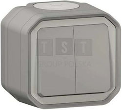 Legrand Plexo Wandschalter mit Rahmen in Grau