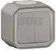 Legrand Plexo Wandschalter mit Rahmen in Grau Farbe 069714L