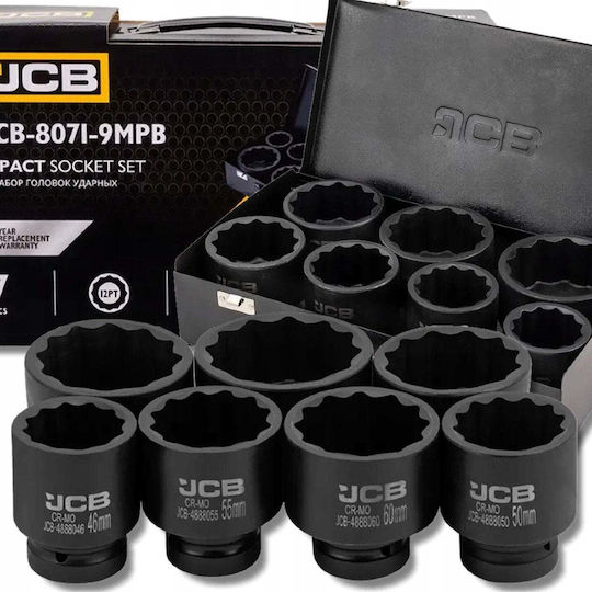 Σετ Κρουστικών Καρυδακίων Jcb 1'' 7 Τεμ 12-γωνα 46–75 Mm