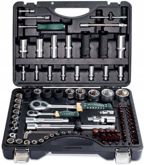Ratschen- und Steckschlüssel-Set mit Kastanien und Haselnüssen 1/2" & 1/4" 100 Stück