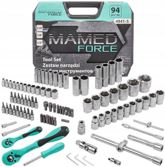 ISMA ISMA Ratschen- und Steckschlüssel-Set 1/4" & 1/2" 94 Stück