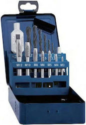 Bituxx Set Handgewindebohrer und Gewindeschneider 33 Stück M3-m12 Metallkoffer