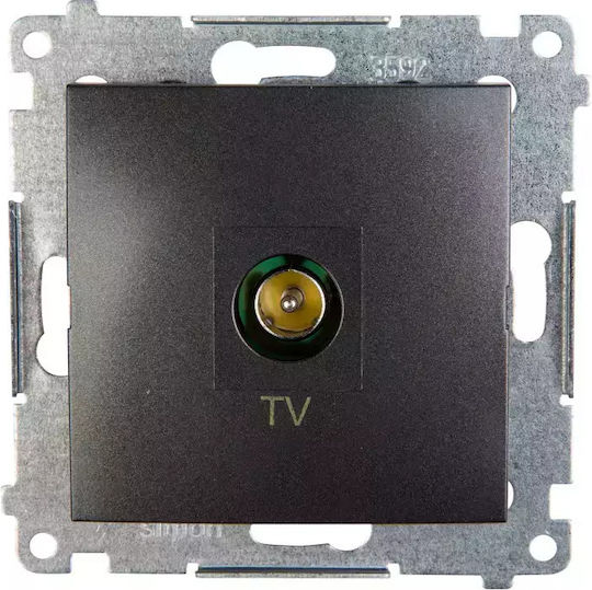 Kontakt-Simon TV-Antennensteckdose Fernseher Terminal in Grau Farbe DAK1.01/48