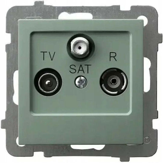 Ospel Terminal Antenna Socket in Green Colour GPA-GS/m/84