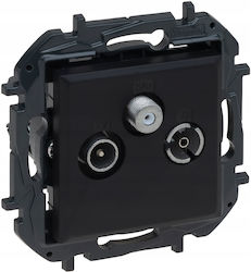 Legrand Niloe TV-Antennensteckdose Terminal in Schwarz Farbe 863579B