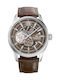 Orient Star Contemporary Ανδρικό Ρολόι Μπαταρίας με Καφέ Δερμάτινο Λουράκι