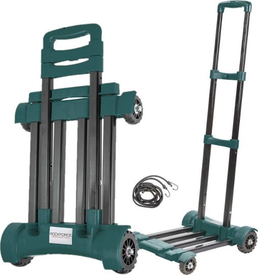 Rockforce Klappbarer Transport-Wagen Mit 50kg Tragfähigkeit Metallisch Schwarz