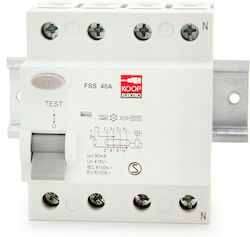 KOOP Elektro Vierpoliger Elektrische Schaltpaneel-Druckknopfschalter 40A