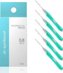 Symbioral Symbioral Interdental Brushes with Handle 0.8mm Turquoise 5 Pieces Symbioral Symbioral Interdental Brushes with Handle 0.8mm Turquoise 5 Pieces