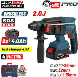 Bormann Pro N/A Impact Rotary Hammer Drill 20V with 2 Batteries 4Ah Bormann Pro N/A Impact Rotary Hammer Drill 20V with 2 Batteries 4Ah