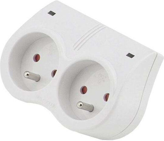Elgotech Safety T-Shaped Wall Plug 2 Sockets with Switch