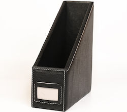 Leather Black Magazine File Organiser 28×11×31.5 Genuine Leather 15blk05 1505-01