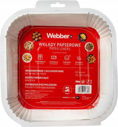 Webber Αντικολλητικά Χαρτιά για Air Fryer 20x20εκ. 60τμχ