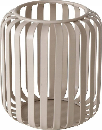 Boltze Viki Metallische Laterne Tischplatte Beige 12x12cm