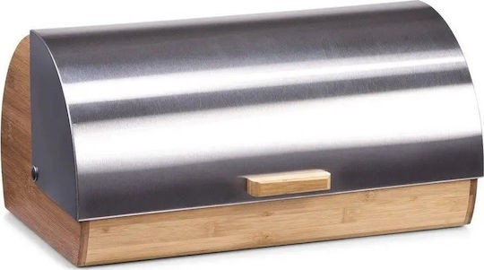 Zeller Brotkasten mit Deckel aus Bambus Grau 39x26cm