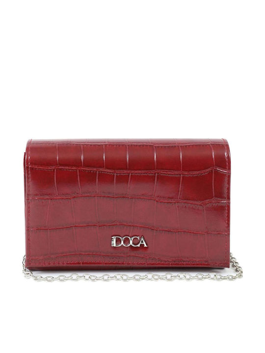 Damen Clutch Krokodilmuster Burgundisch