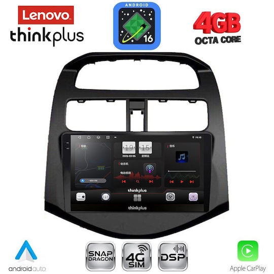 Lenovo Sistem Audio Auto Pentru Chevrolet Spark 2009-2015 Bluetooth USB Wi-Fi GPS Apple CarPlay Android Auto Cu Ecran Tactil 9" Lenovo LTG 7078_CPA