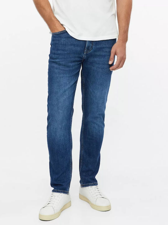 Mauro Ανδρικό Παντελόνι Τζιν Regular Tapered Fit Dark Blue