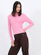 Women's Pink Turtleneck Sweater