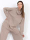 Women's Beige Turtleneck Sweater