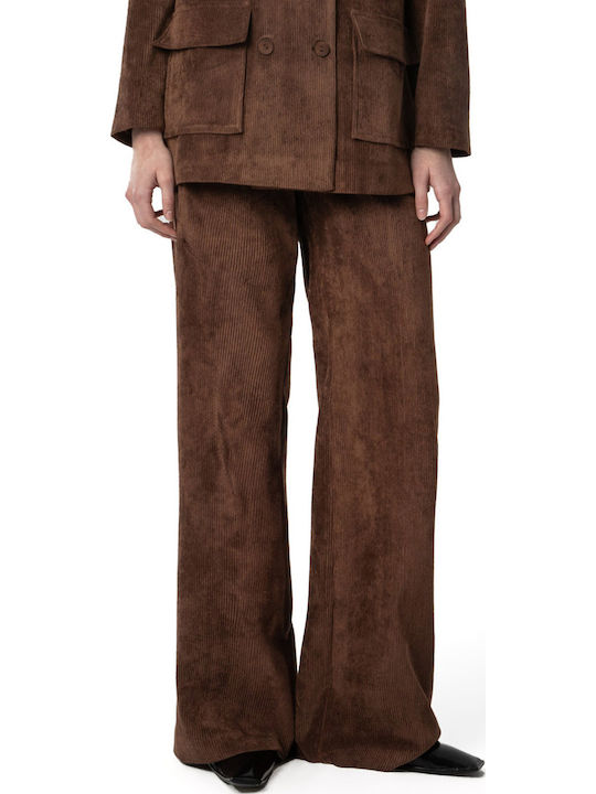 Moutaki Women's Wide-Leg Trousers Brown