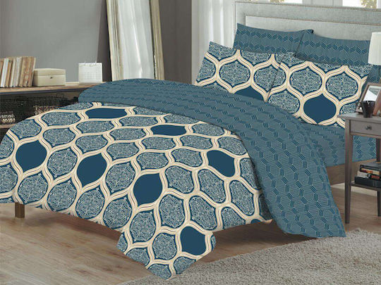 Bettlaken Set Einzel 160x260cm Blau 3Stücke