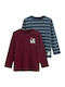 Set Kids Tops Burgundy and Blue
