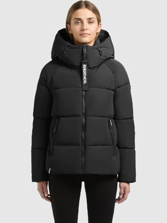 Short Women's Jacket for Winter Black