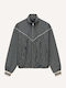 Lange Damen Bomber Jacke Schwarz