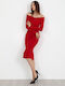 Sommer Midi Abendkleid Rote