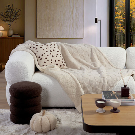 Nef-Nef Homeware Mizenie Одеяло Пике за Канапе 130x180см Екрю