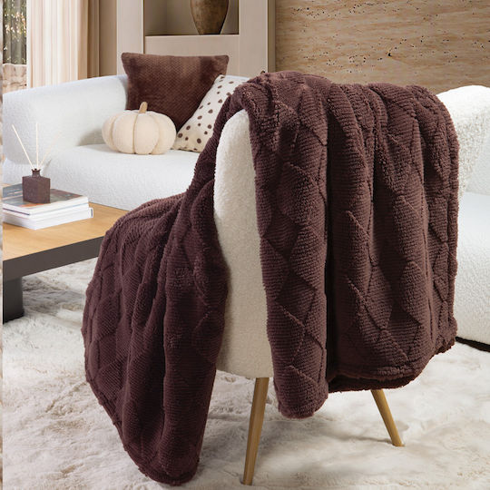 Nef-Nef Homeware Памучно одеяло за диван 130x180см Кафяво Nef-Nef Homeware Памучно одеяло за диван 130x180см Кафяво