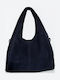 Women's Handbag Suede Navy Blue