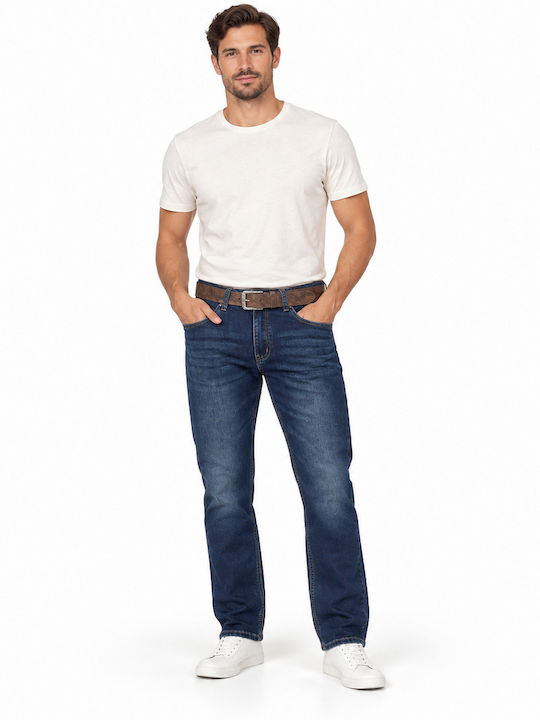Men's Jeans Pants Regular Straight Fit Blue