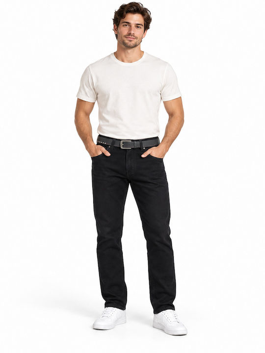 Men's Jeans Pants Regular Straight Fit Black