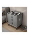 Glass Grey Bedside Table 50x40x60cm