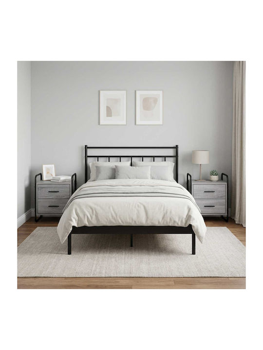 Grey Wooden Bedside Tables 2 Pieces 40x30x50cm