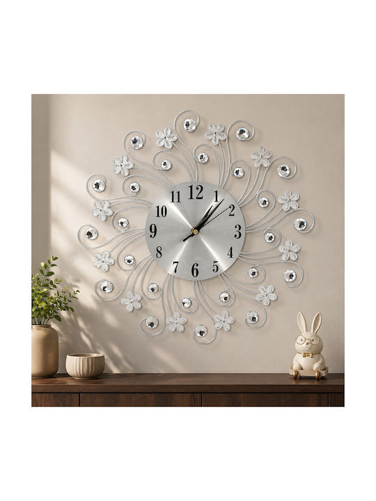 Keskor Metallische Wanduhr Silber Ø38cm