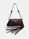 Fabric Women's Shoulder Bag Brown