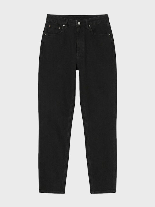 Pantaloni Jean Damă Cu Talie Înaltă În Croială Mom Negri