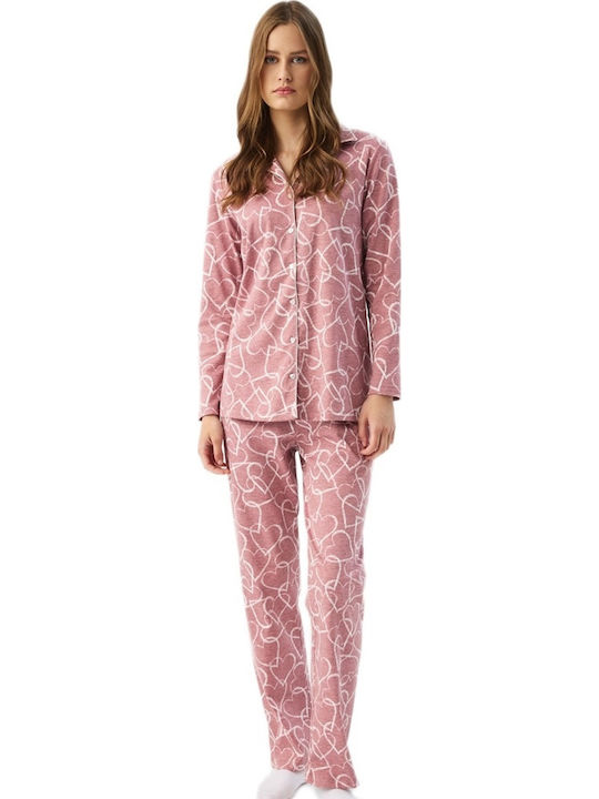 Minerva Set de pijamale de iarnă pentru femei Violet