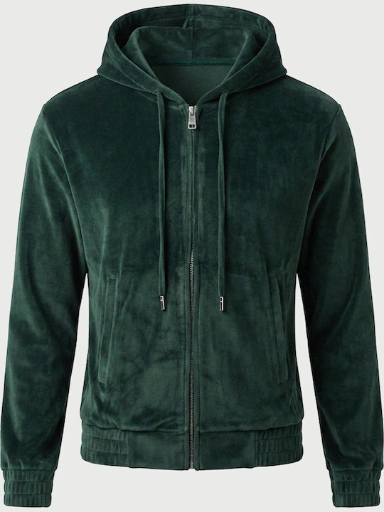 Women's Hooded Velvet Sweatshirt Green